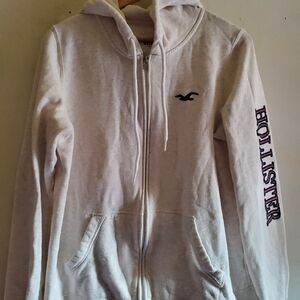 Hollister Cream Zip-Up Hoodie